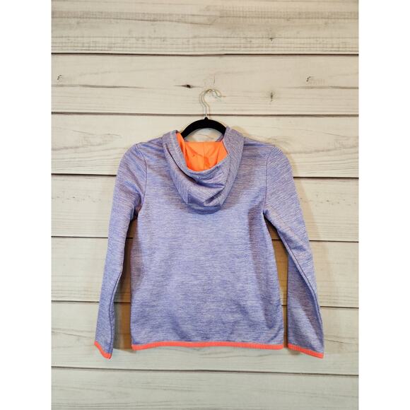 Under Armour Girls Purple Orange Long Sleeve Pullover‎ Hoodie Sweatshirt Size M - Picture 2 of 6